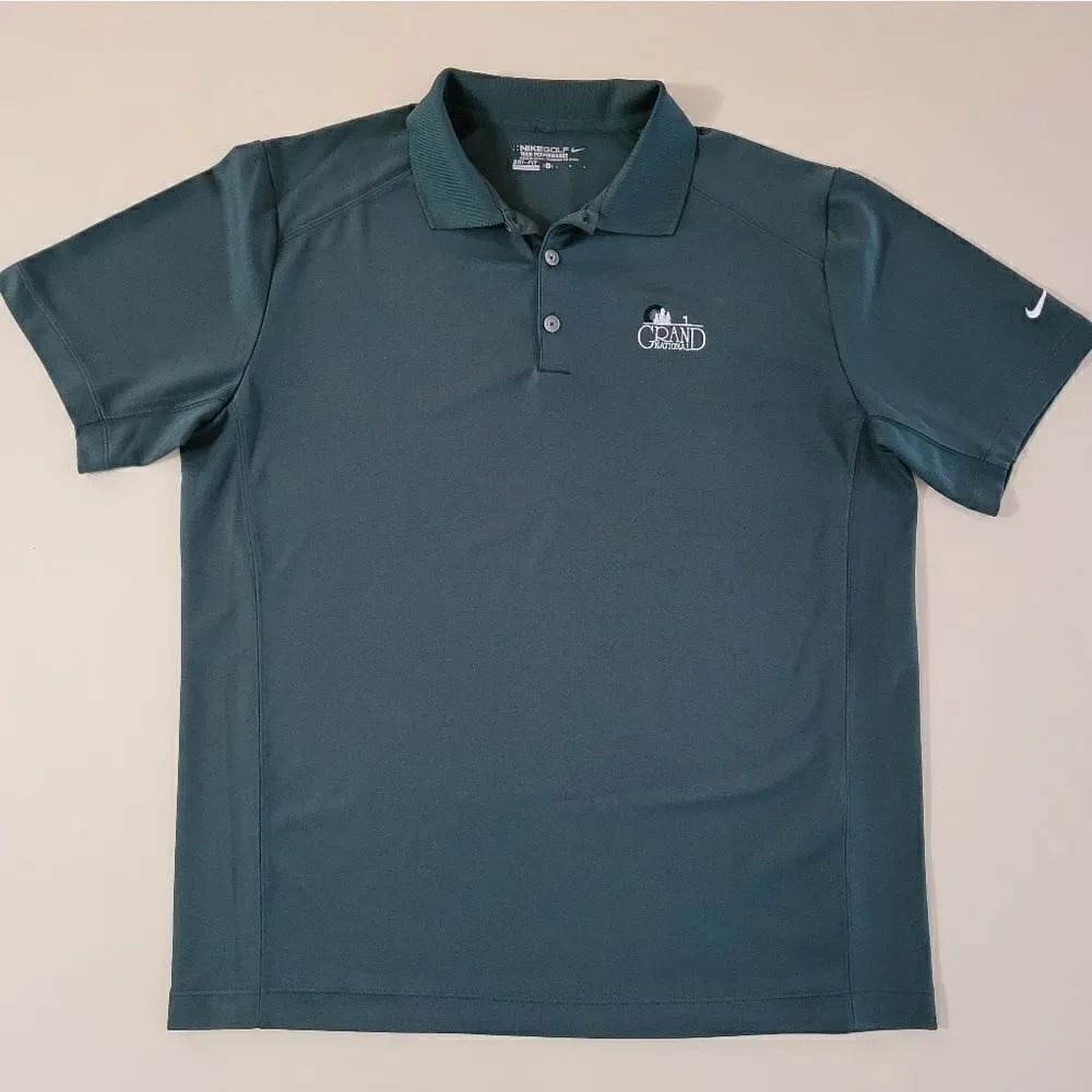 Nike Men's Dark Green Dri-FIT Short Sleeve Golf Polo